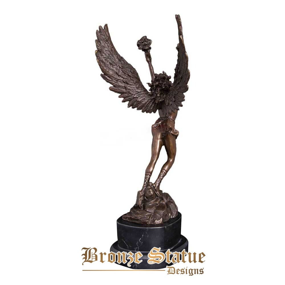 Western bronze statue angel torchbearers sculpture figurine art home decoration