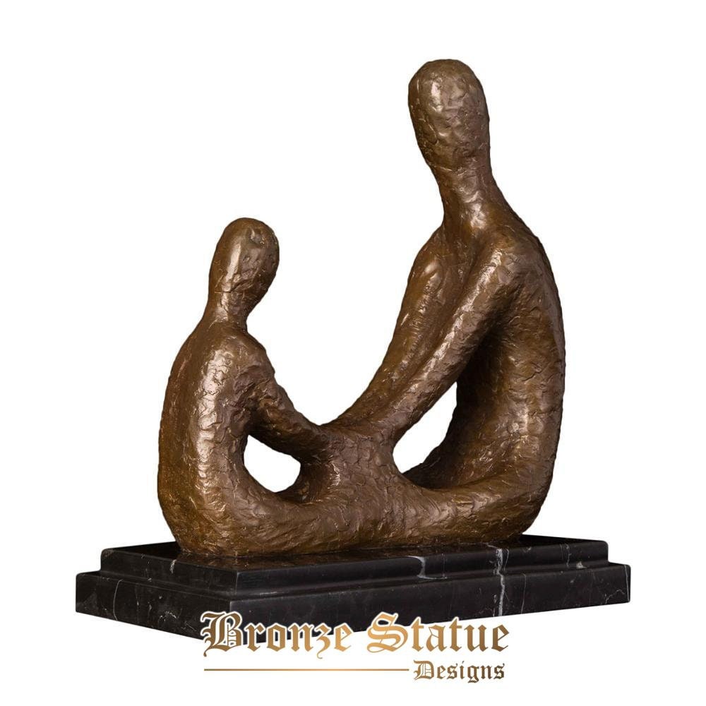 Bronze paternal love sculpture father and child abstract statue figurine art father's day present home decoration