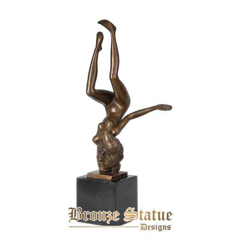 Western overturned nude woman statue figurine modern art sexy female bronze sculpture for decoration