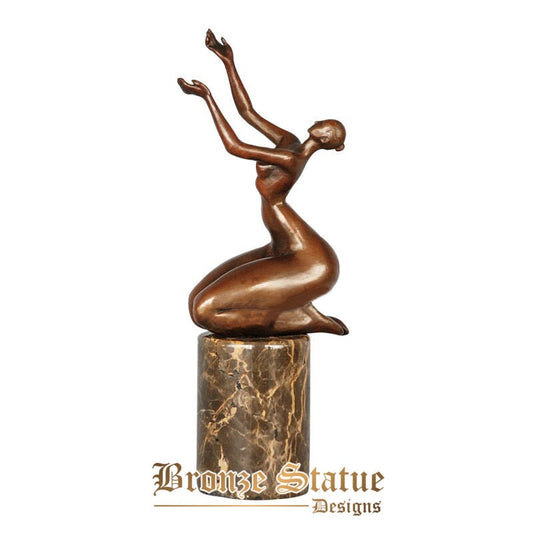 Abstract sculpture relax mind nude female statue modern art young woman figurine for indoor decoration