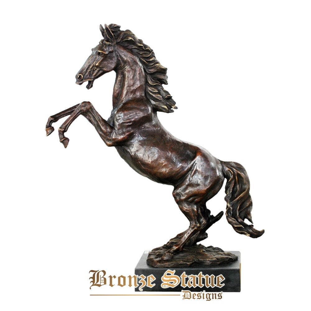 Large jumping horse statue animal sculpture bronze classy high-end art office decoration business gift