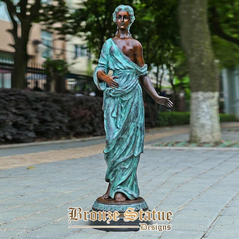 Large classical bronze sculpture young woman statue garden outdoor decoration