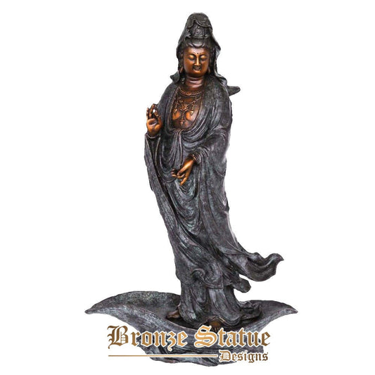 Tamanho grande estátua de buda de bronze guanyin buddha guanyin decoração do templo