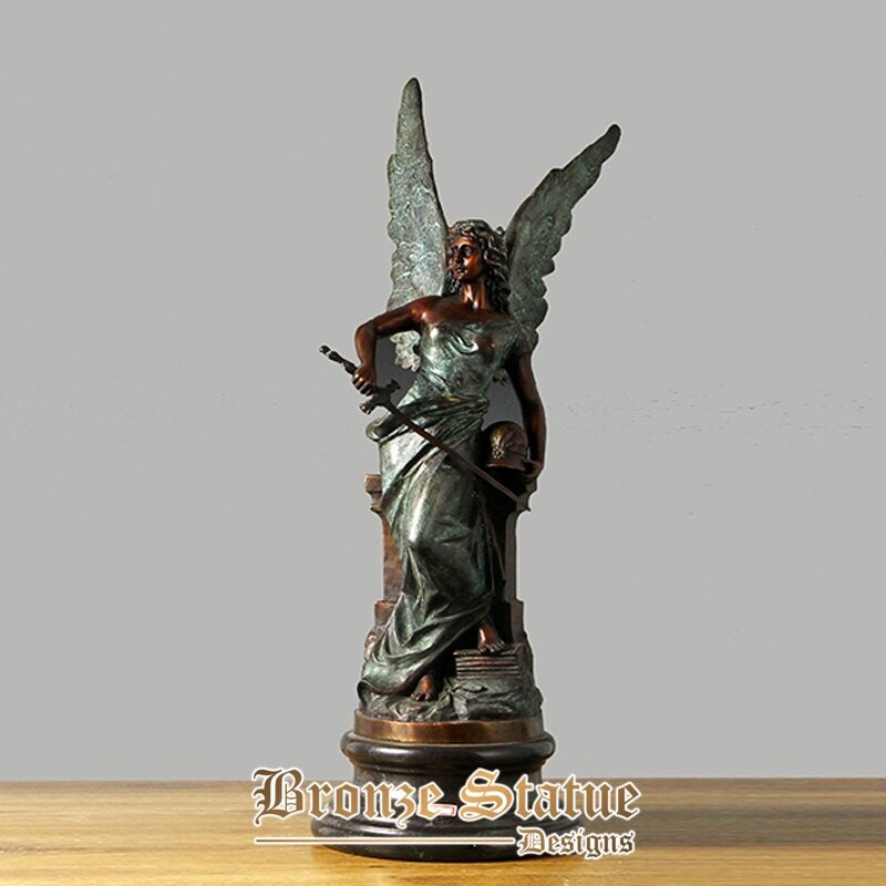 Large winged victory of samothrace sculpture statue bronze greek goddess antique art gorgeous decoration