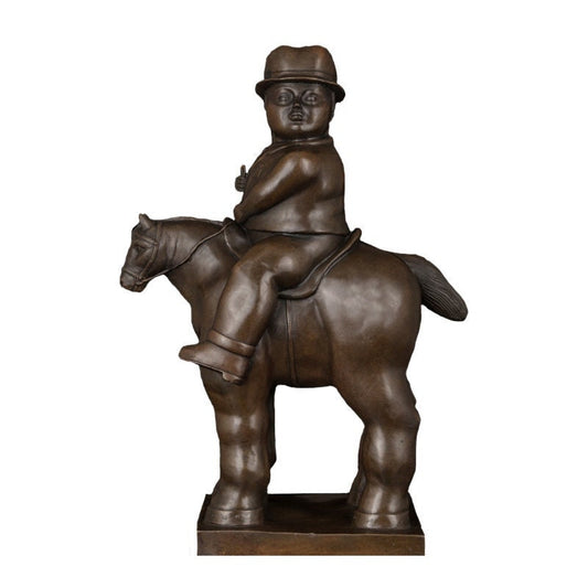 Man Riding Horse | Fernando Botero | Abstract Sculpture | Bronze Statue