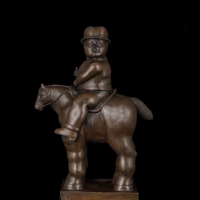 Botero Abstract Man Riding Horse | Fernando Botero | Abstract Sculpture | Bronze Statu ...