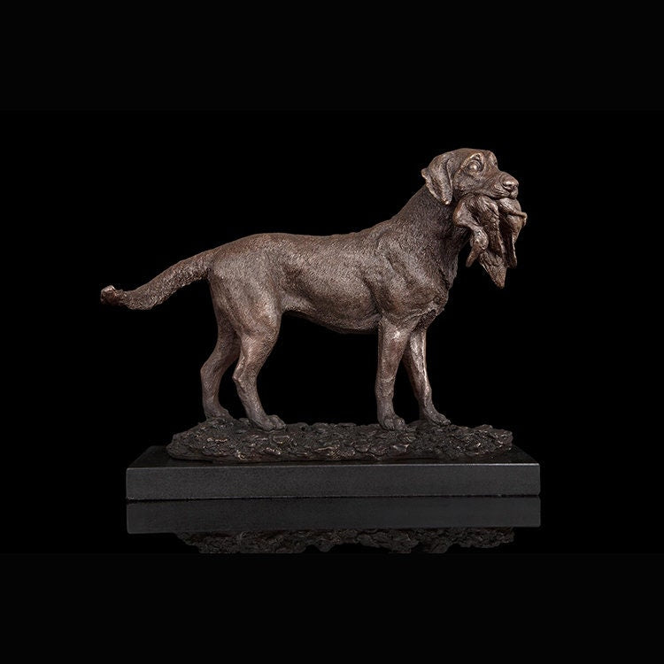 Hunting Dog with Prey | Bronze Statue | Hunting Sculpture | Animal Statue