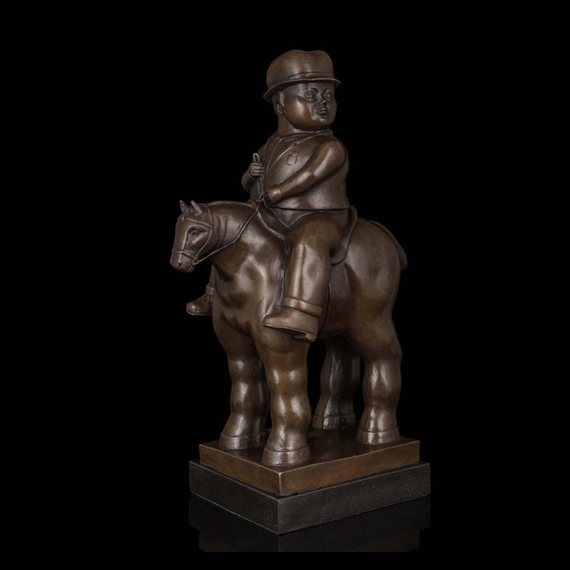Man Riding Horse | Fernando Botero | Abstract Sculpture | Bronze Statue
