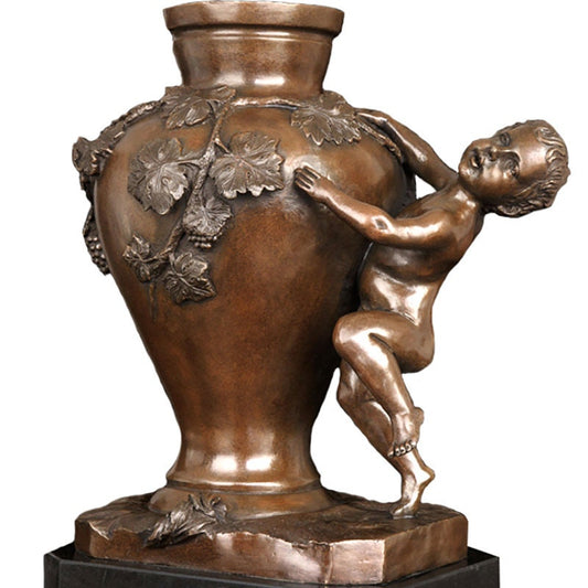 Vaso de Bronze | Flores & Vaso Infantil | Escultura de vaso