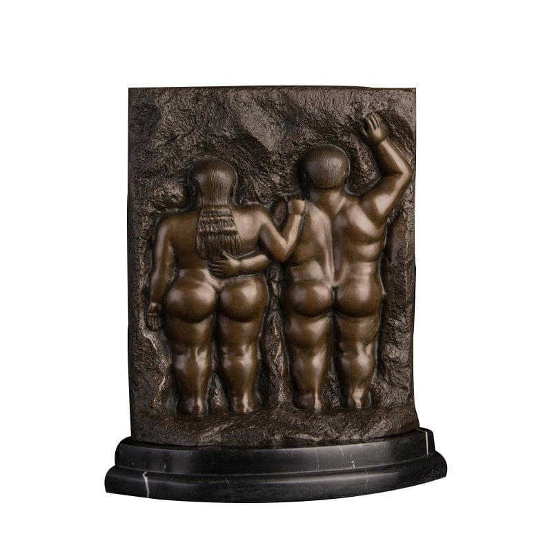 Botero Design Fernando Botero Bronze Sculpture | Man and Woman Facing Wall | Botero ...