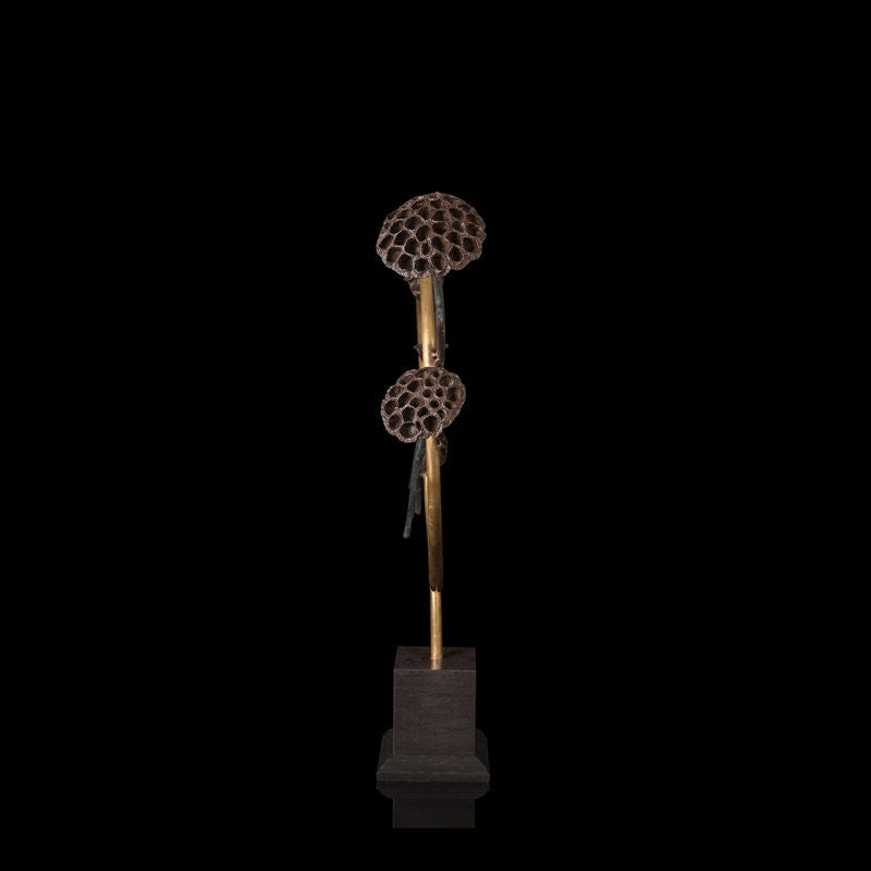 Flowers on a Gold Ring | Nature Sculpture | Foliage Statue