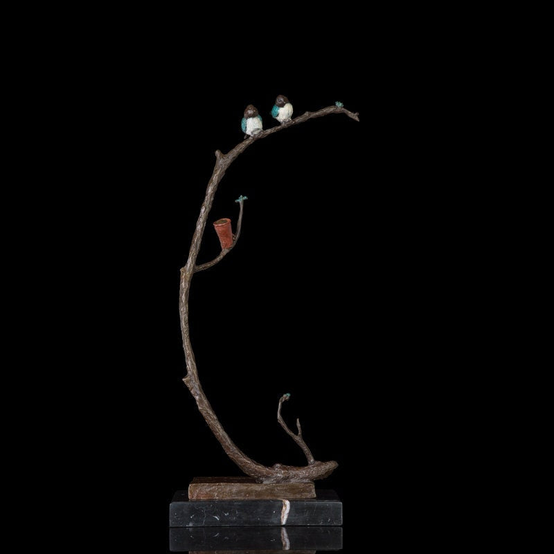 Two Little Blue Birds on a Branch | Home Decor | Hotel Decor | Animal Wildlife