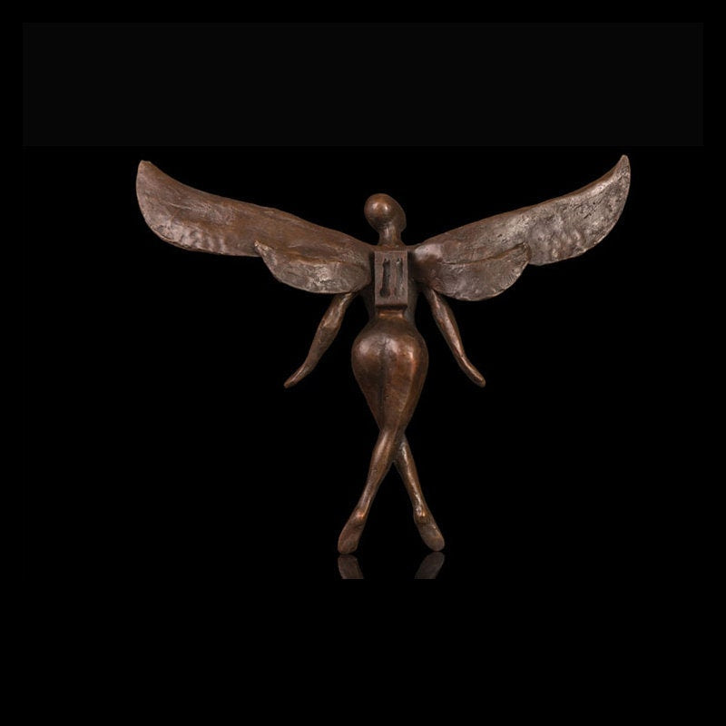 Abstract Angel Wall Art | Bronze Angel Statue | Winged Angel Sculpture