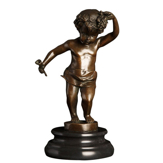 Kleiner Junge Bronzestatue | Kinderskulptur | Netter Junge, der Skulptur tanzt