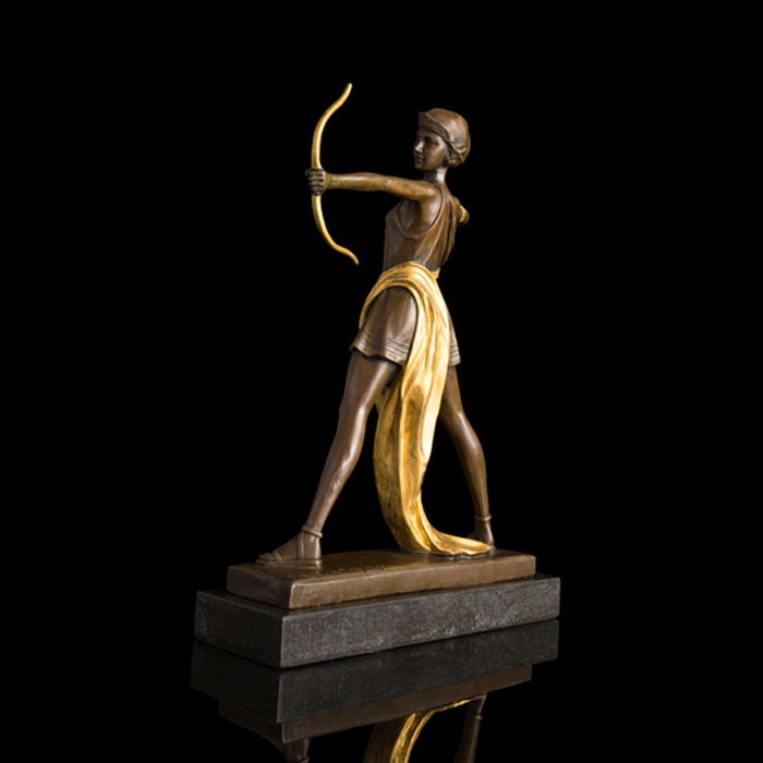 Female Archer | Greek Mythology Bronze Statue | Mythical Sculpture