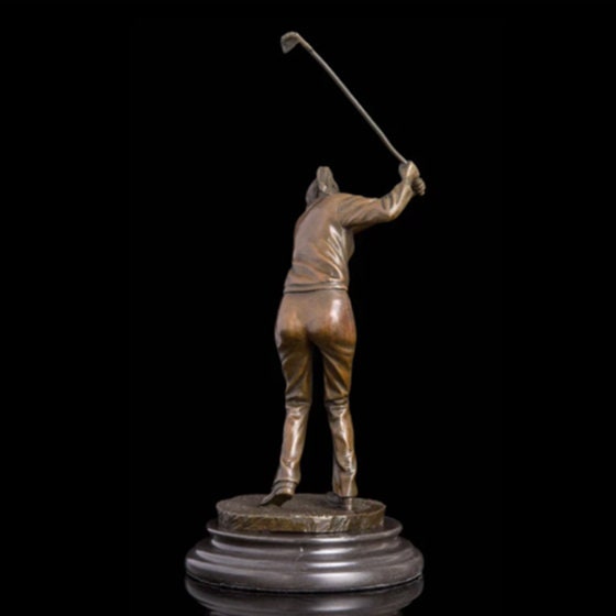 Female Golf Sports | Bronze Lady Golf Swing | Sports Sculpture