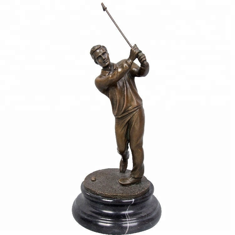 Swinging Male Golfer | Practice Swing | Bronze Sports Statue