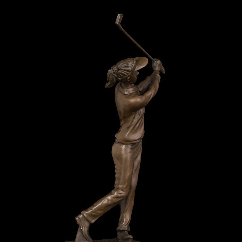 Statua di bronzo femminile del giocatore di golf | Sport femminili | Scultura di golf