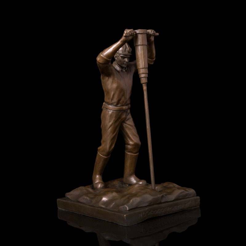 Man Drilling | Construction Worker | Bronze Labourer | Male Sculpture ...