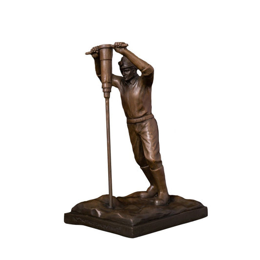 Man Drilling | Construction Worker | Bronze Labourer | Male Sculpture