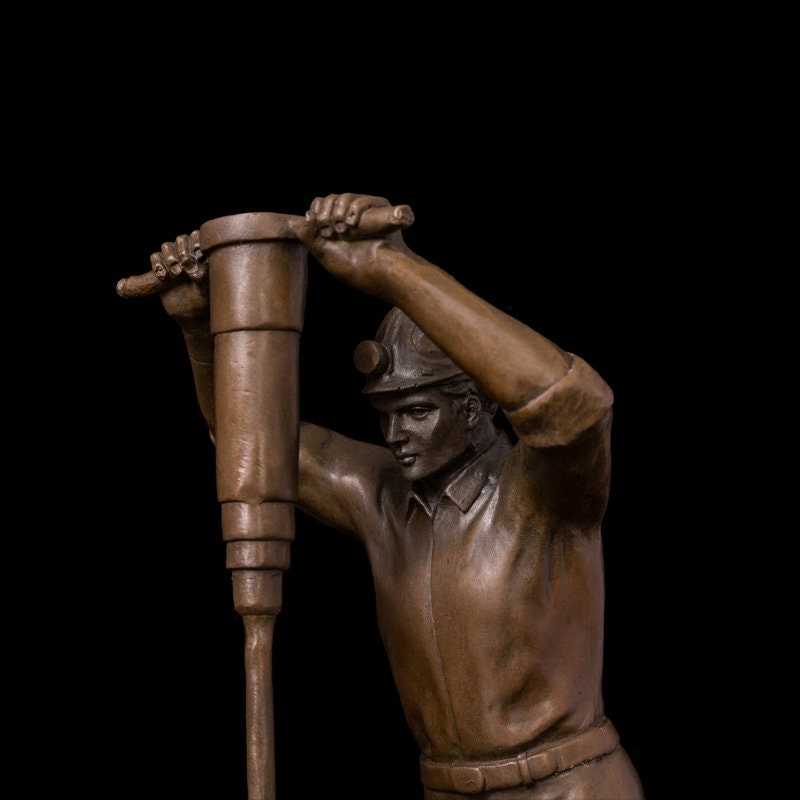 Man Drilling | Construction Worker | Bronze Labourer | Male Sculpture