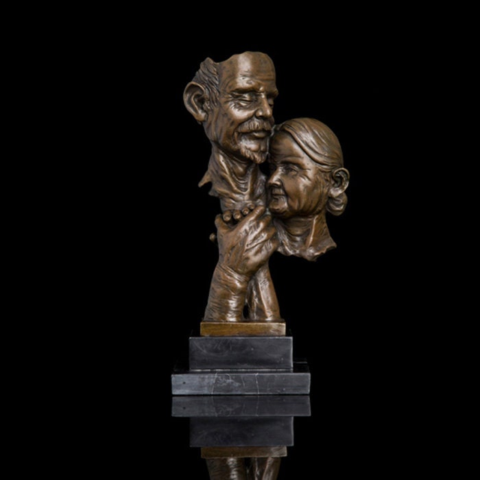 Elderly Couple Bronze Statue | Lovers | Anniversary | Forever Sculpture