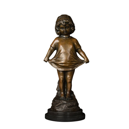 Little Girl Bronze Statue | Child Sculpture | Kid Statue