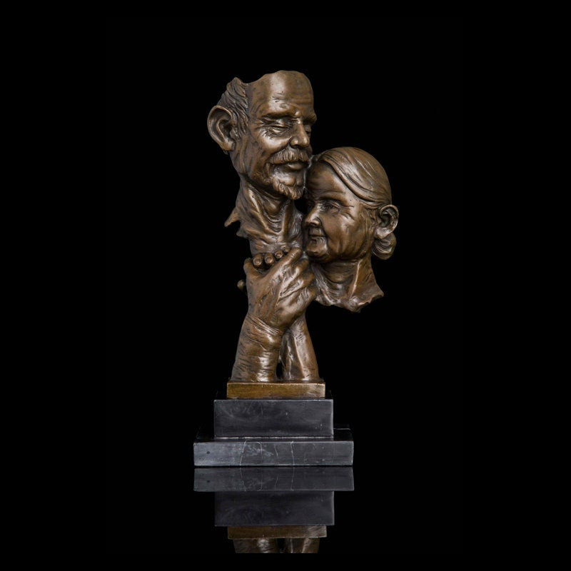 Elderly Couple Bronze Statue | Lovers | Anniversary | Forever Sculpture