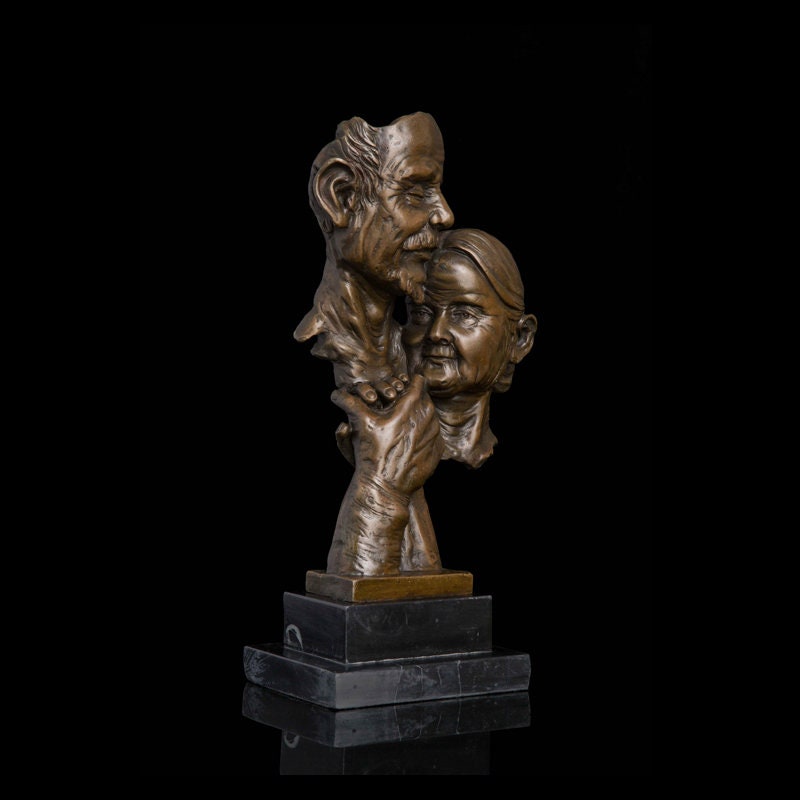 Elderly Couple Bronze Statue | Lovers | Anniversary | Forever Sculpture