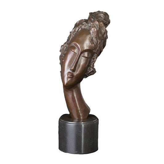 Abstract Female Head Bust | Bronze Statue | Woman Sculpture