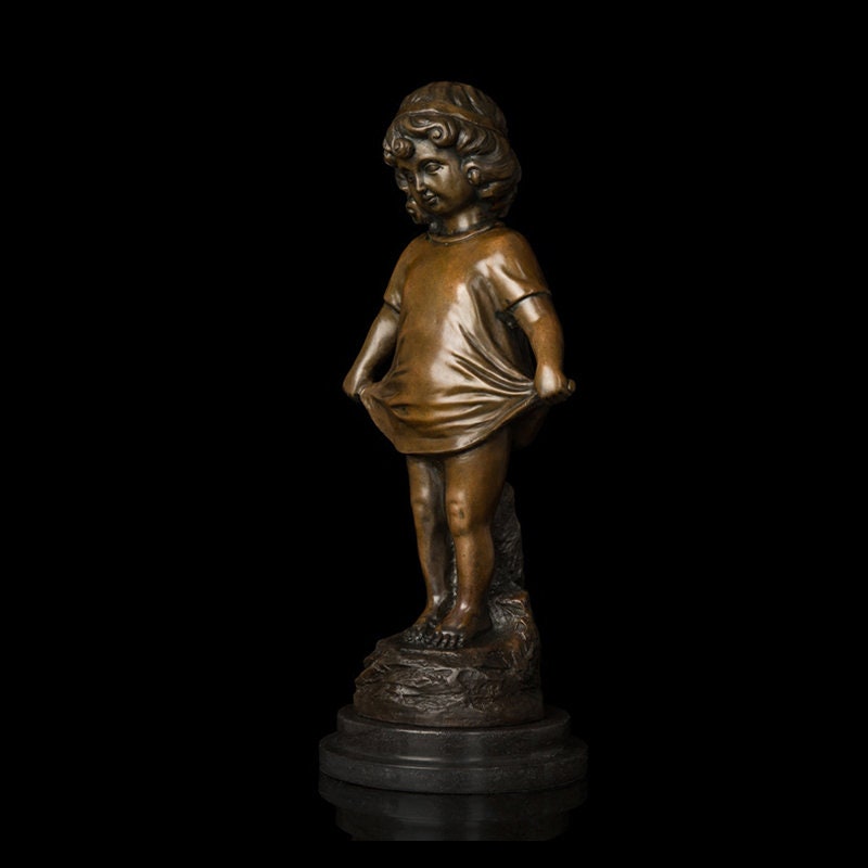 Kleines Mädchen Bronzestatue | Kinderskulptur | Kinderstatue