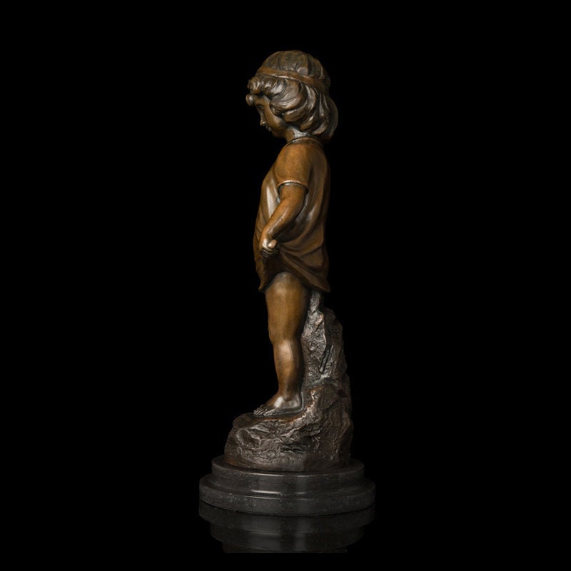 Kleines Mädchen Bronzestatue | Kinderskulptur | Kinderstatue