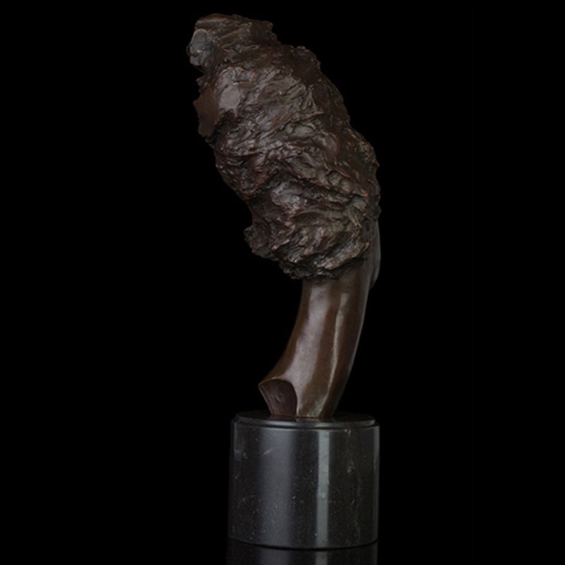 Abstract Female Head Bust | Bronze Statue | Woman Sculpture