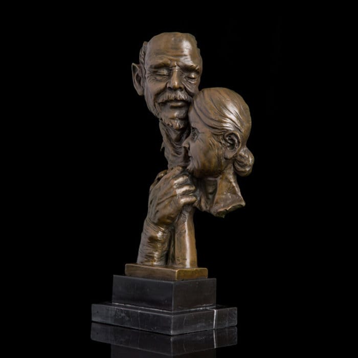 Elderly Couple Bronze Statue | Lovers | Anniversary | Forever Sculpture