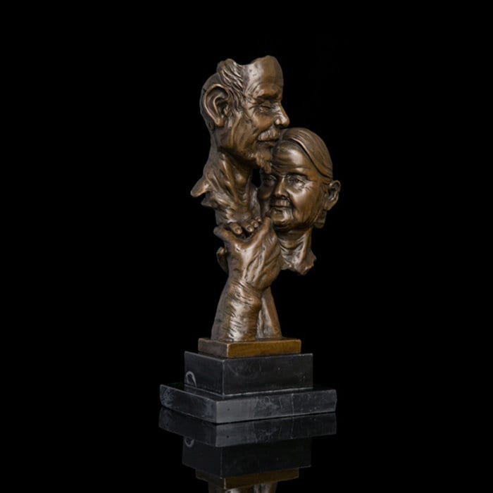 Elderly Couple Bronze Statue | Lovers | Anniversary | Forever Sculpture