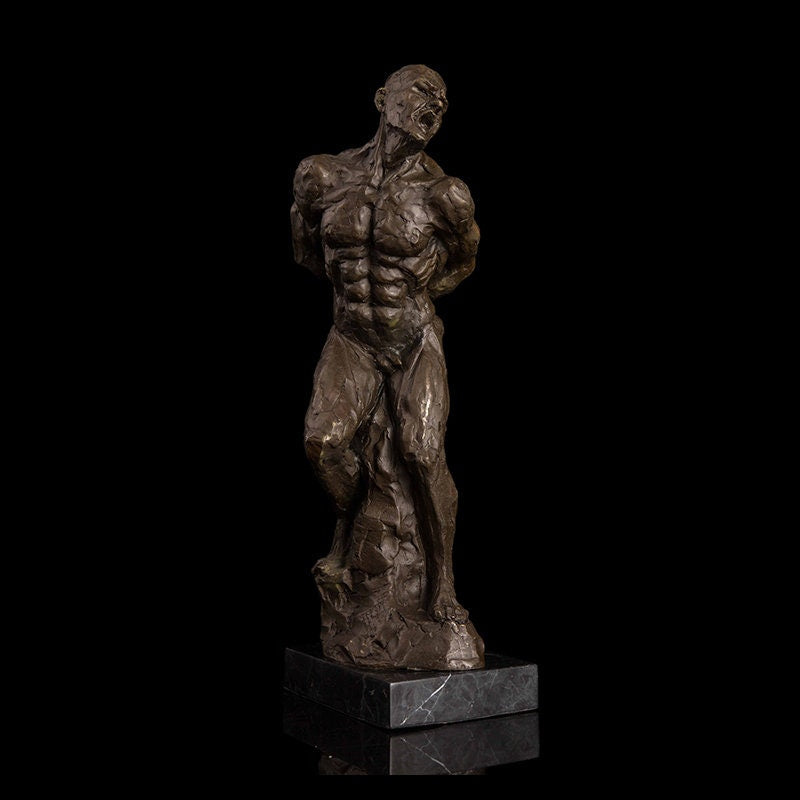 Male Muscule Man | Abrstract Art | Nude Bronze Sculpture