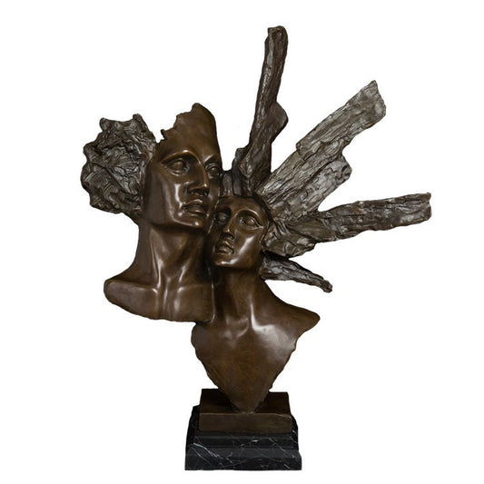 Abstrato busto de cabeça de bronze | Escultura Masculina e Feminina