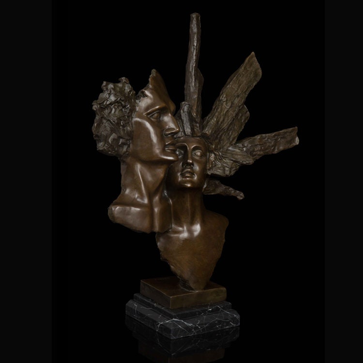 Abstrato busto de cabeça de bronze | Escultura Masculina e Feminina