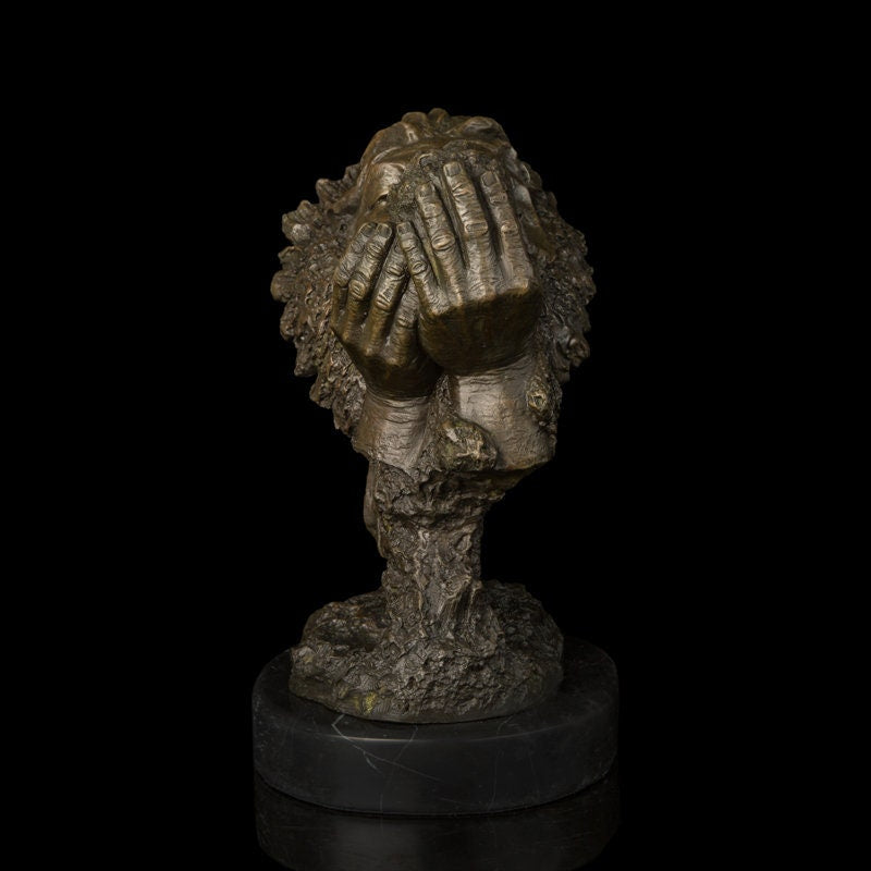 American Indian Bronze Statue | Head Bust  Sculpture