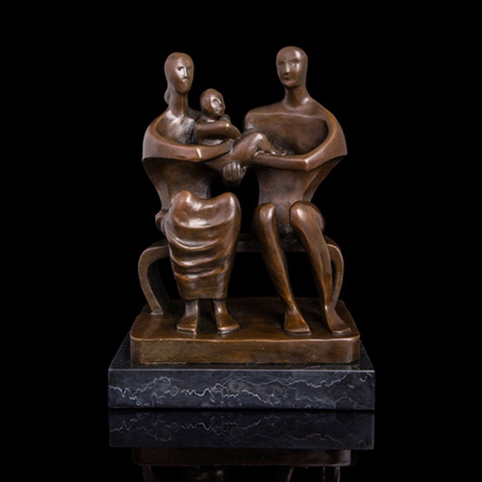 Abstract Family | Husband Wife & Child | Bronze Family