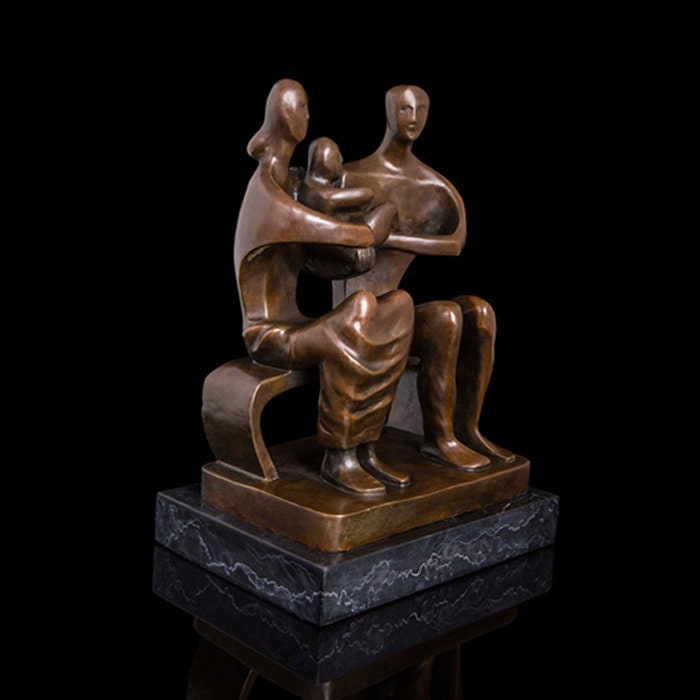 Abstract Family | Husband Wife & Child | Bronze Family
