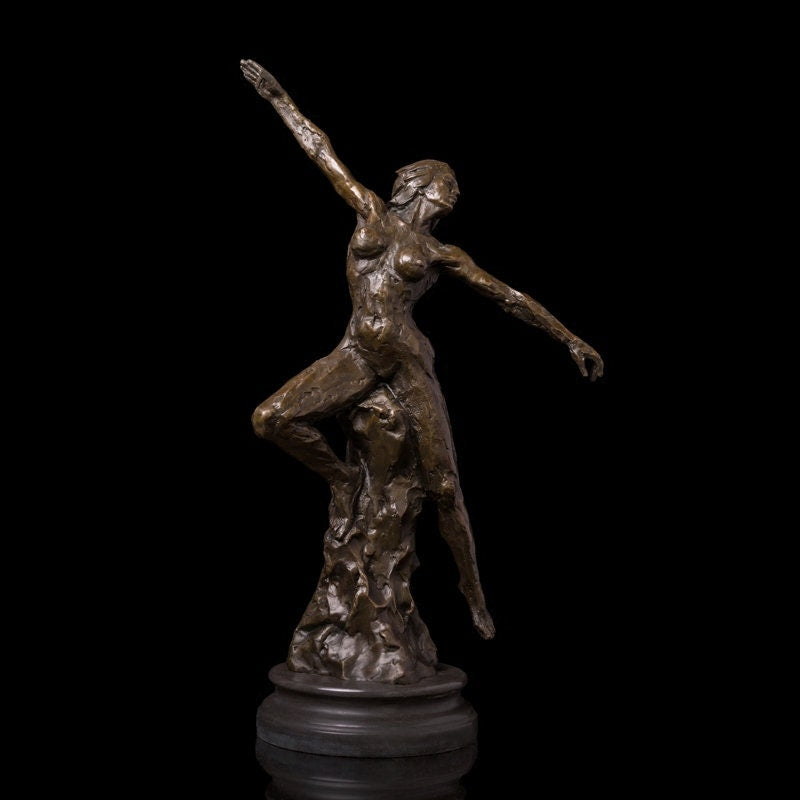Abstract Nude Female | Naked Bronze Lady | Sexy Sculpture