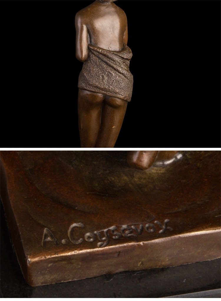 Lady Nude with Towel | Coysevox | Bronze Statue | Nude Sculpture