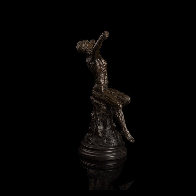Nude Muscle Man | Bronze Statue | Naked Sculpture