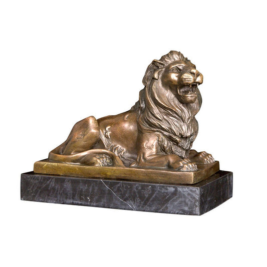 Statue en bronze de lion | Sculpture Animalière | La faune africaine