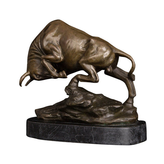Touro de Carregamento | Estátua de Bronze | Escultura de Animais