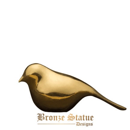 Abstrakter Vogel | Bronzestatue | Tierskulptur | Goldfarbe