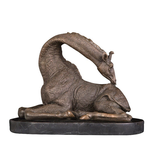 Sitting Giraffe | Bronze Statue | Animal Sculpture | African Wildlife