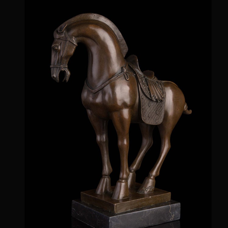 Statua del cavallo da guerra cinese | Scultura in bronzo | Statua di animali