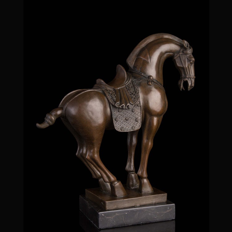 Statua del cavallo da guerra cinese | Scultura in bronzo | Statua di animali